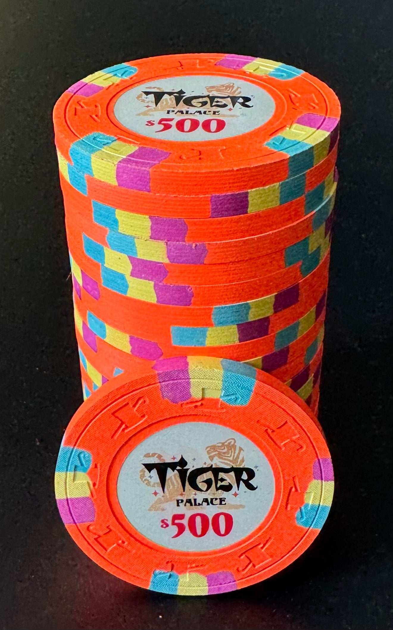Tiger Palace (Paulson) Secondary Cash $500 chip - Blaze Orange 39mm - One Barrel