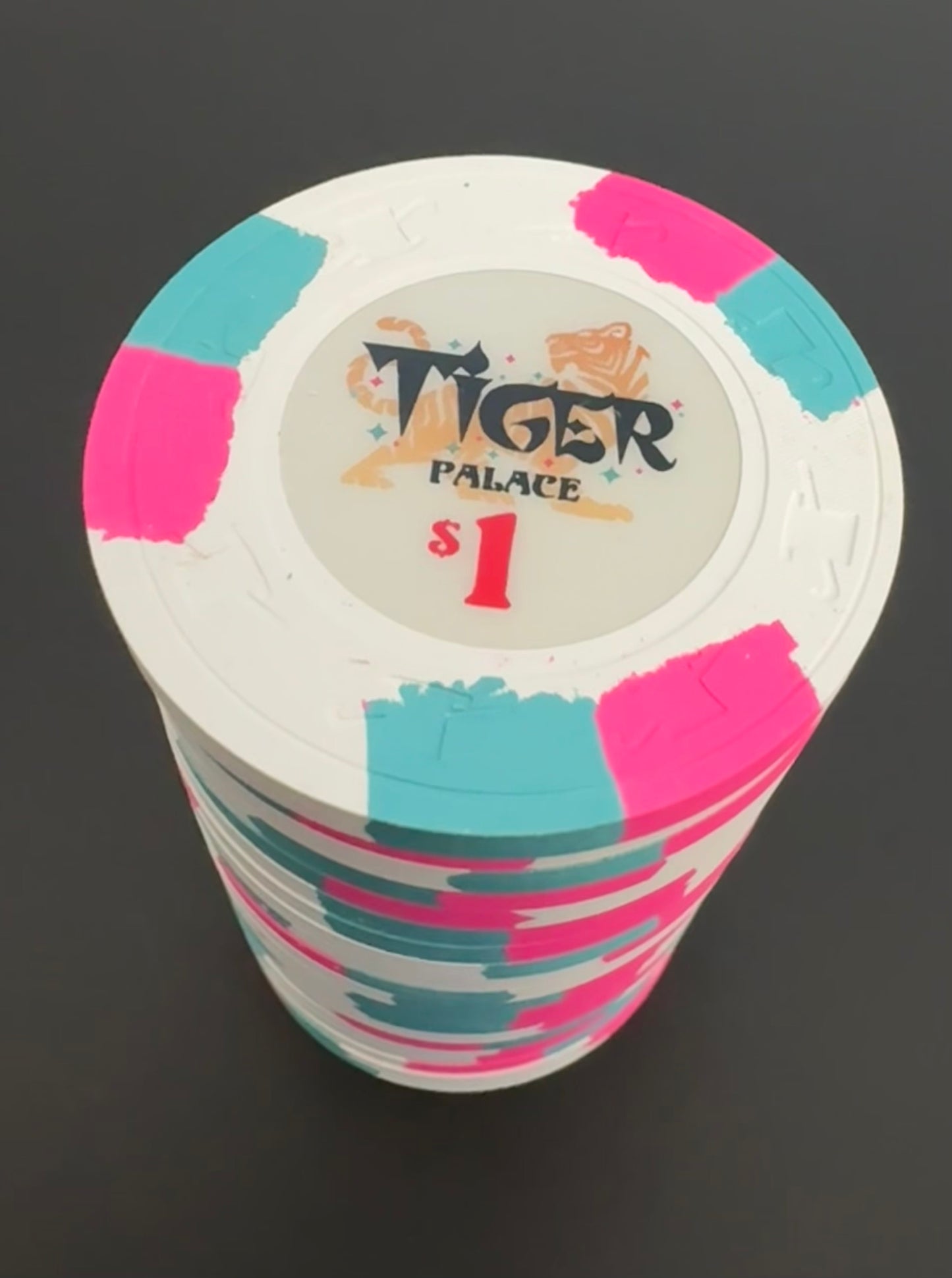 Tiger Palace (Paulson) Primary Cash $1 chip - White 39mm - One Barrel