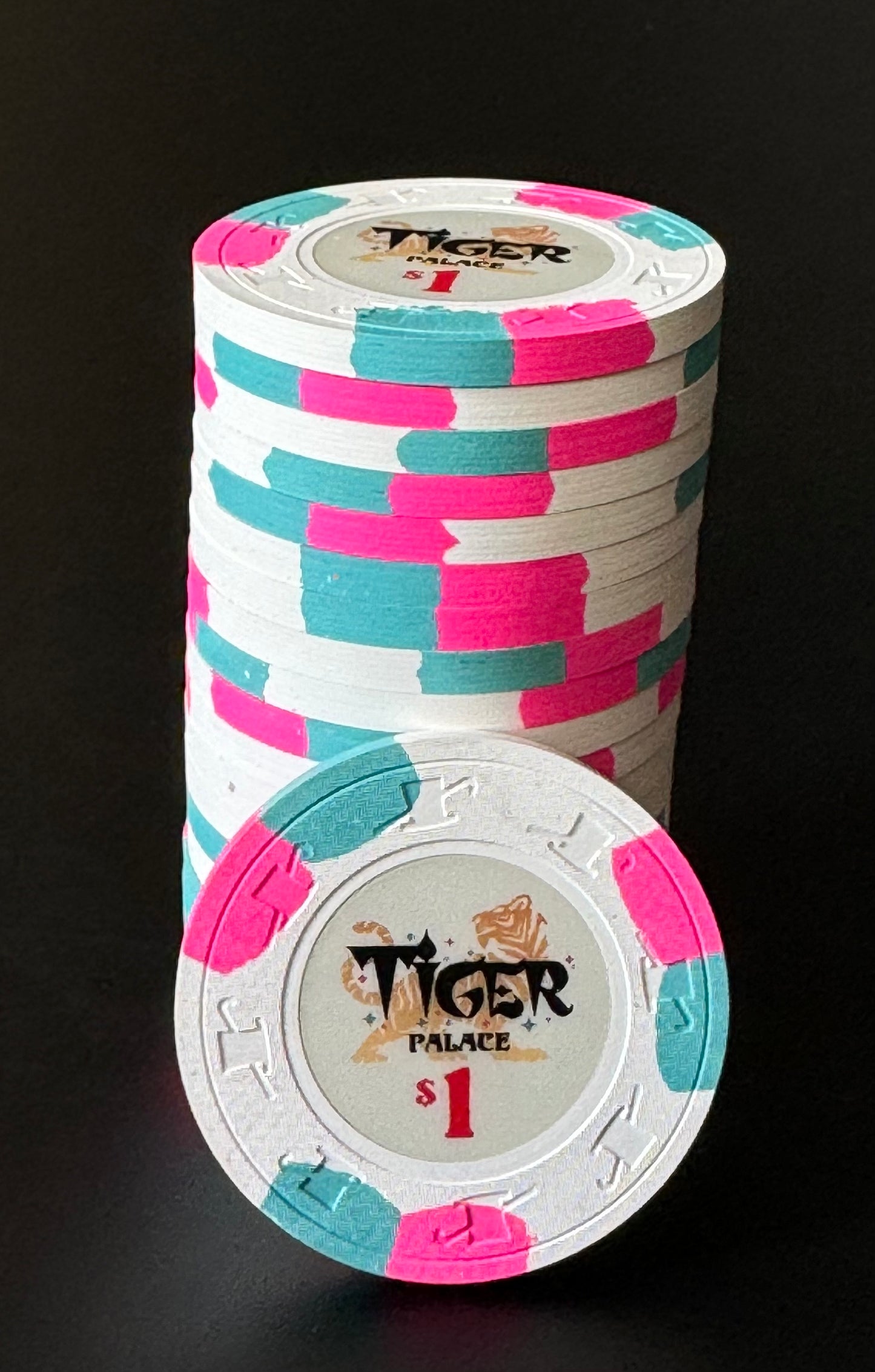 Tiger Palace (Paulson) Primary Cash $1 chip - White 39mm - One Barrel