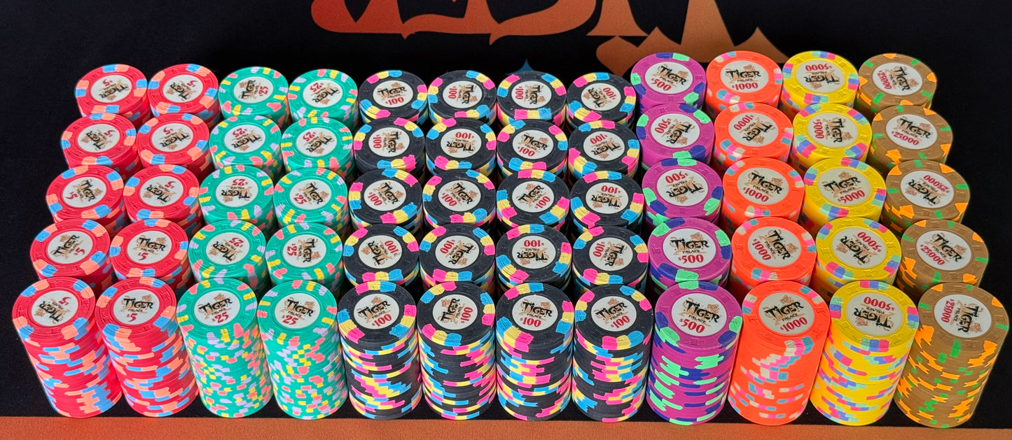 Tiger Palace (Paulson) Cash Set: VIP1 $5/$10 to $50/$100+ 'Vegas' set - 1200 chips