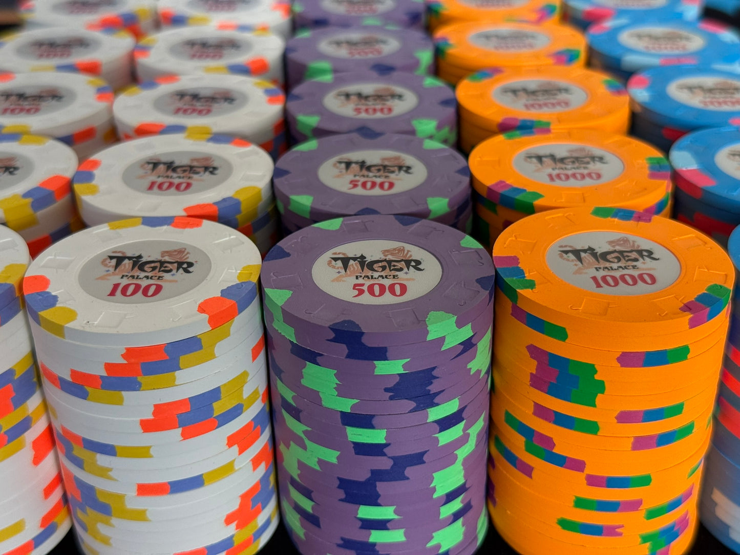 Tiger Palace (Paulson) Tournament Set - 48mm 'Fat Hat' T100-based Tournament Set, 500 Chips