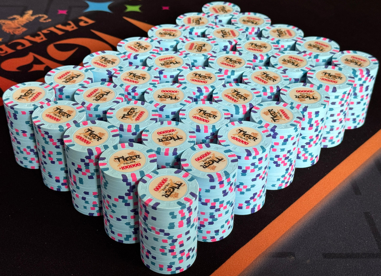 Tiger Palace (Paulson) Misc Cash $100,000 chip - Sky Blue - 43mm - One Barrel (Copy)