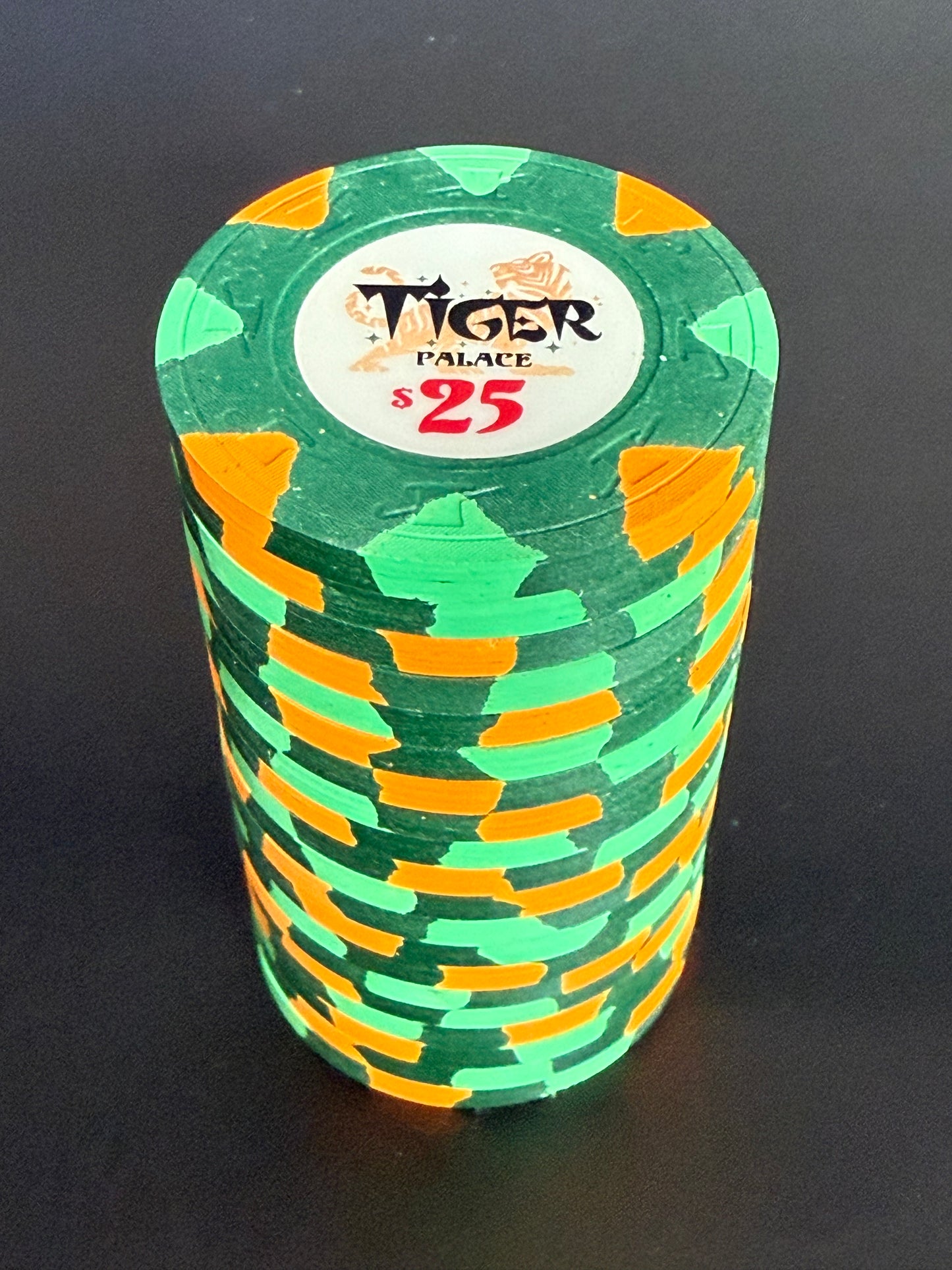 Tiger Palace (Paulson) VIP2 Cash $25 chip - Avocado (Green) 39mm - One Barrel