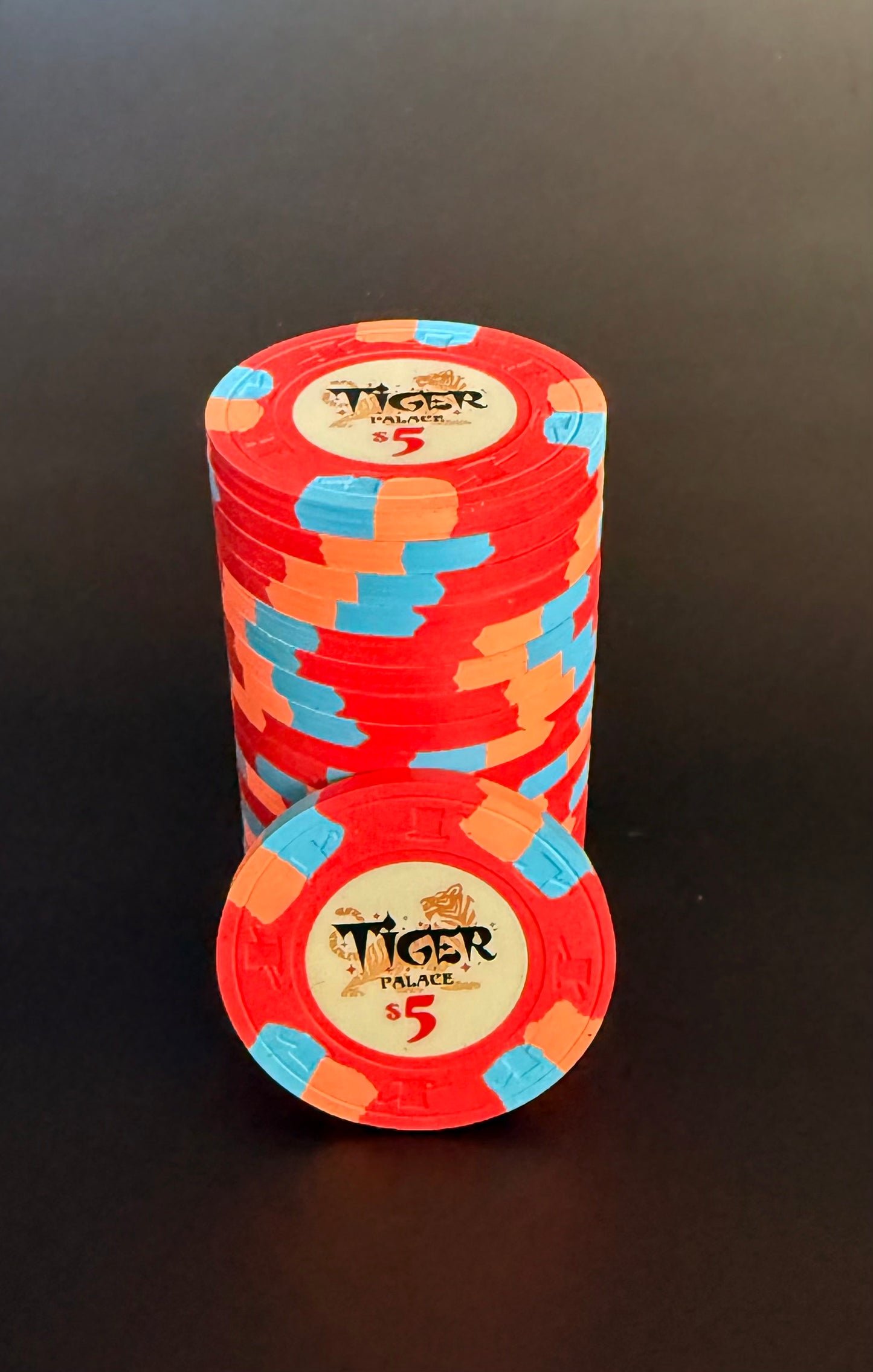 Tiger Palace (Paulson) VIP1 Cash $5 chip - Royal Red 39mm - One Barrel