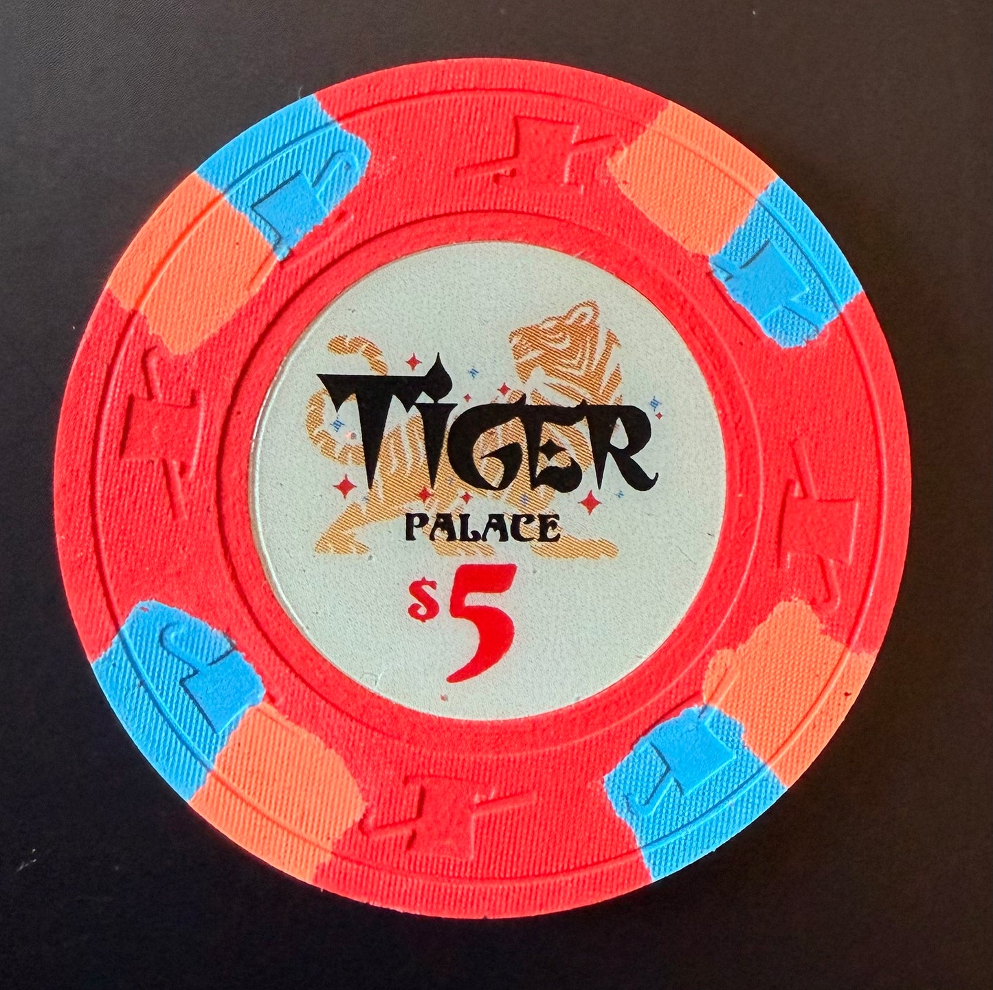 Tiger Palace (Paulson) VIP1 Cash $5 chip - Royal Red 39mm - One Barrel