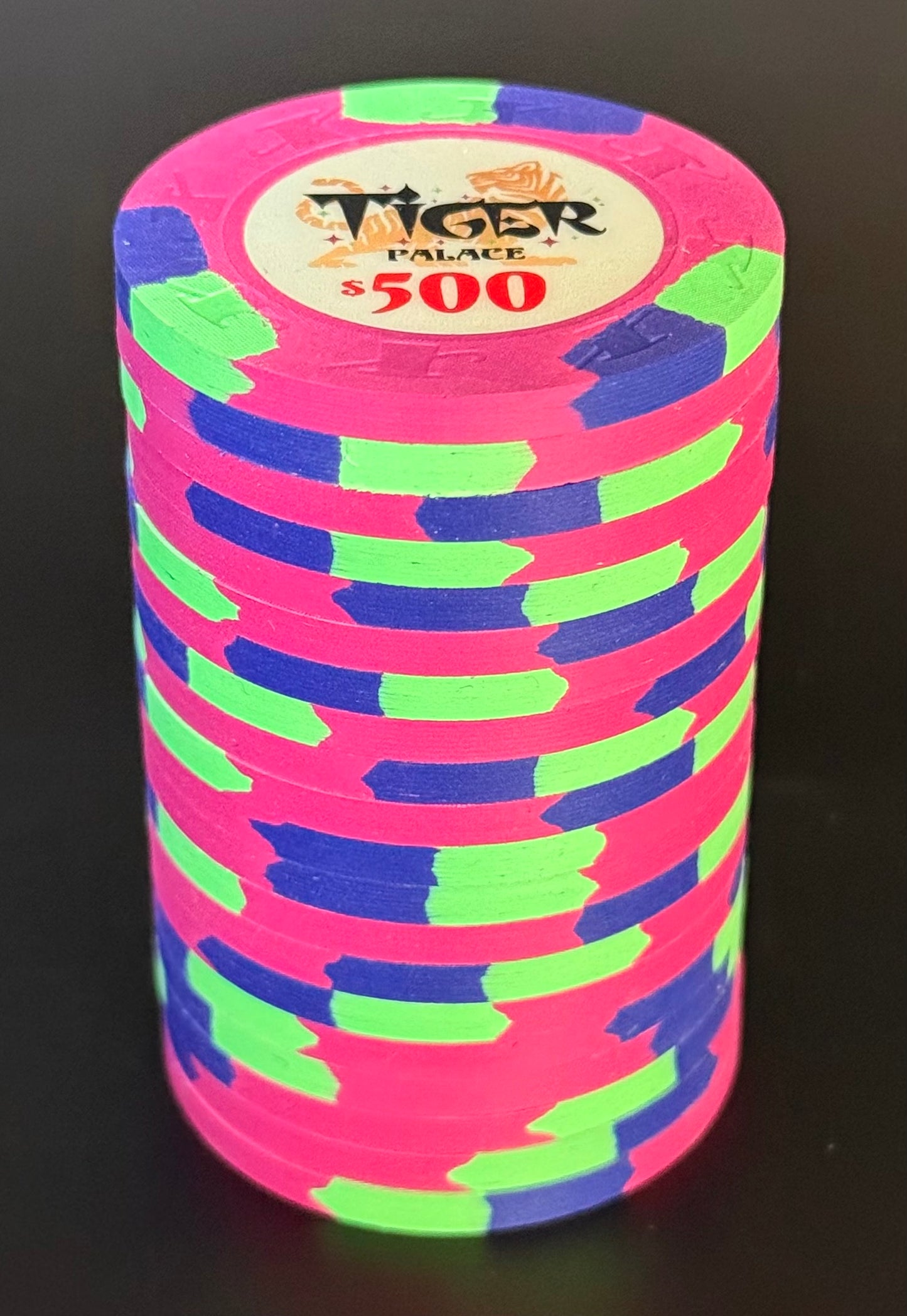 Tiger Palace (Paulson) VIP1 Cash $500 chip - Canary Yellow 43mm - One Barrel