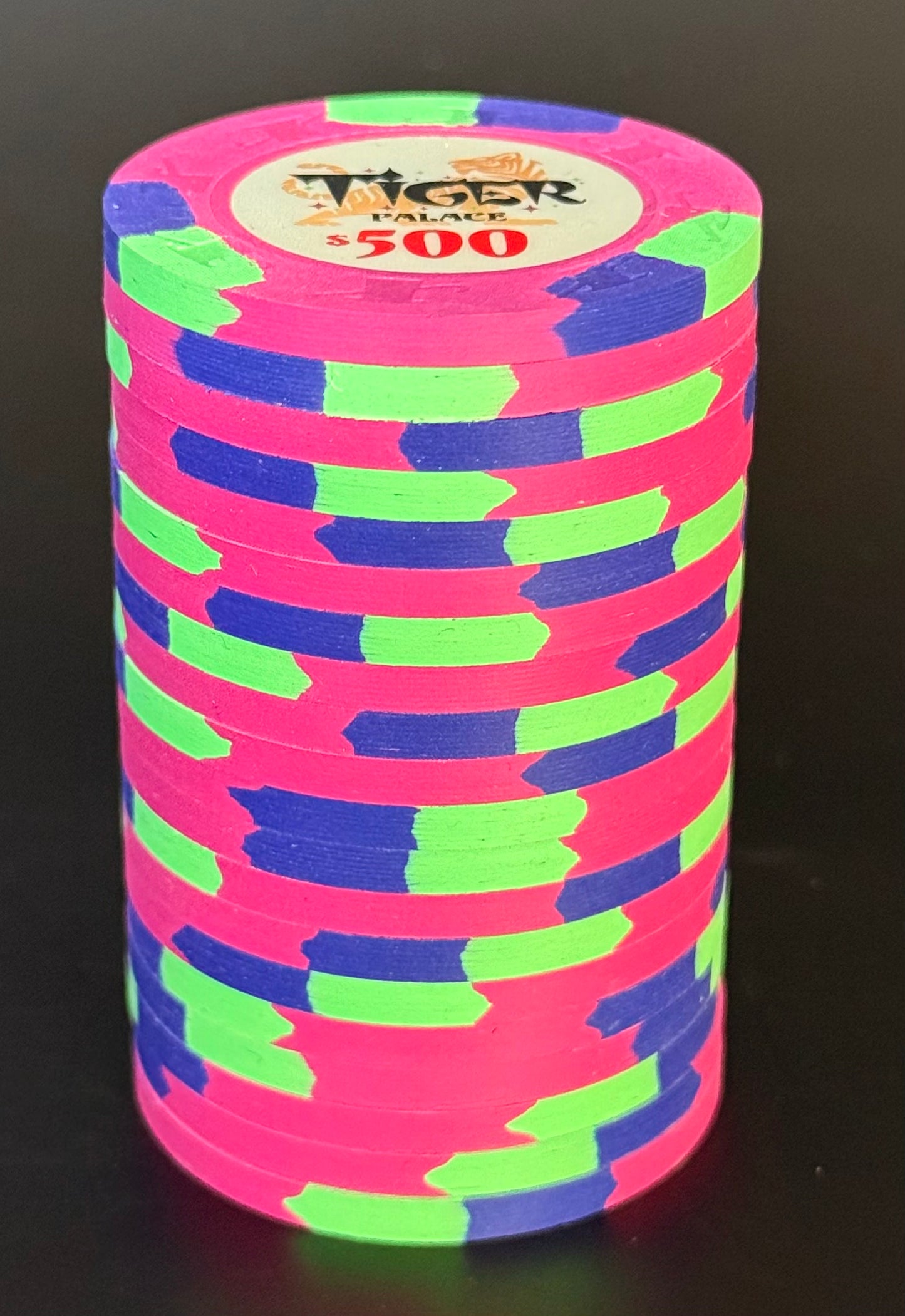 Tiger Palace (Paulson) VIP1 Cash $500 chip - Canary Yellow 43mm - One Barrel