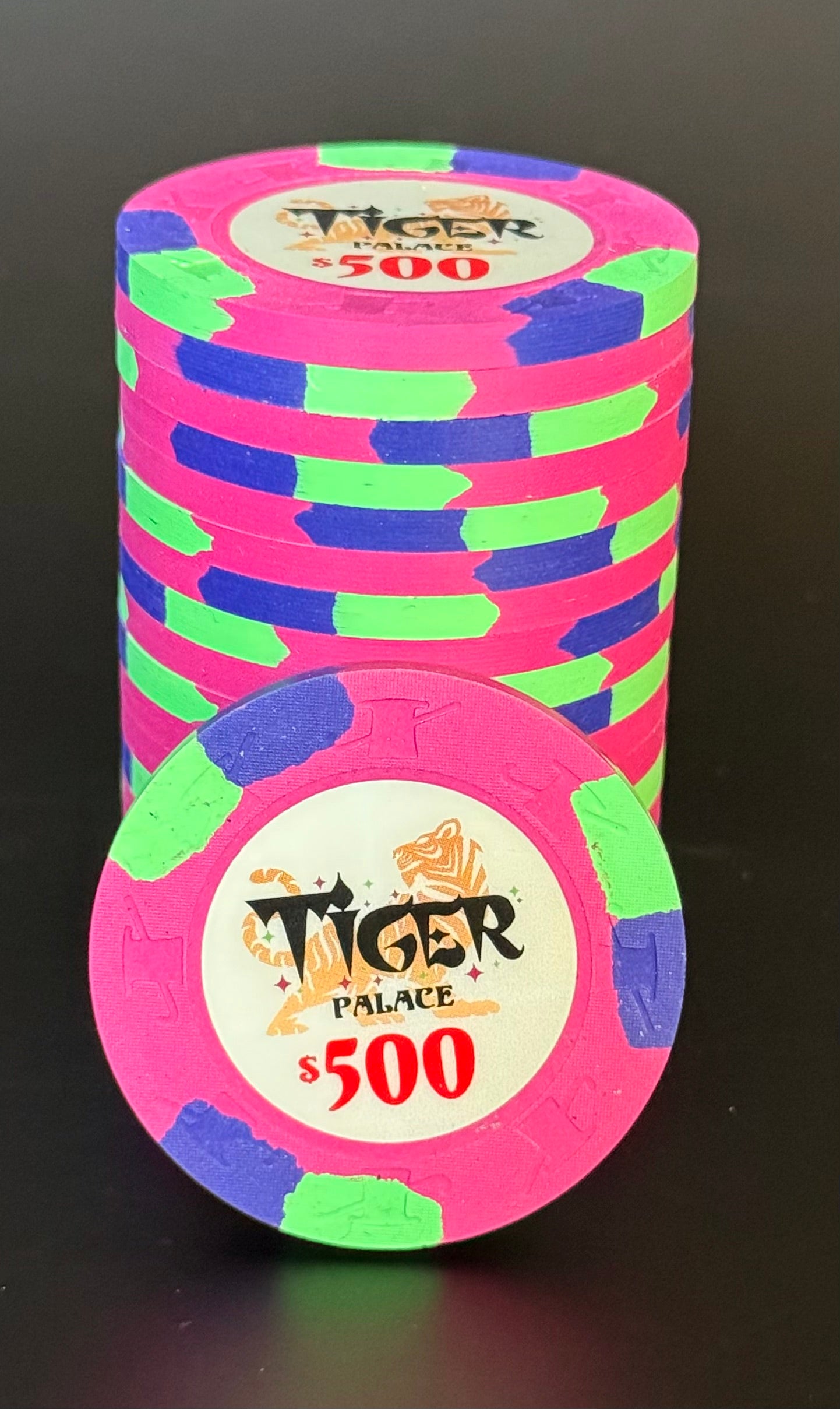 Tiger Palace (Paulson) VIP1 Cash $500 chip - Canary Yellow 43mm - One Barrel