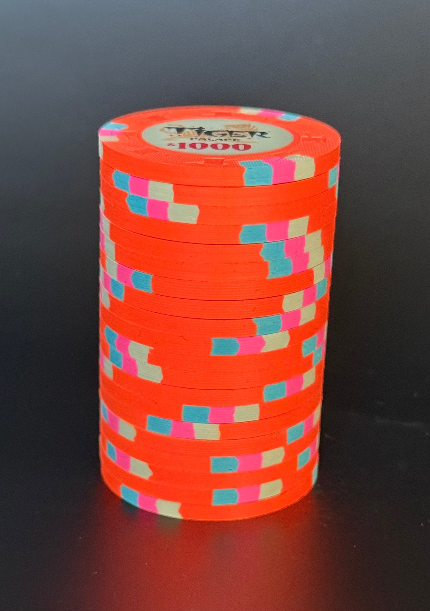 Tiger Palace (Paulson) VIP1 Cash $1,000 chip - Blaze Orange 43mm - One Barrel