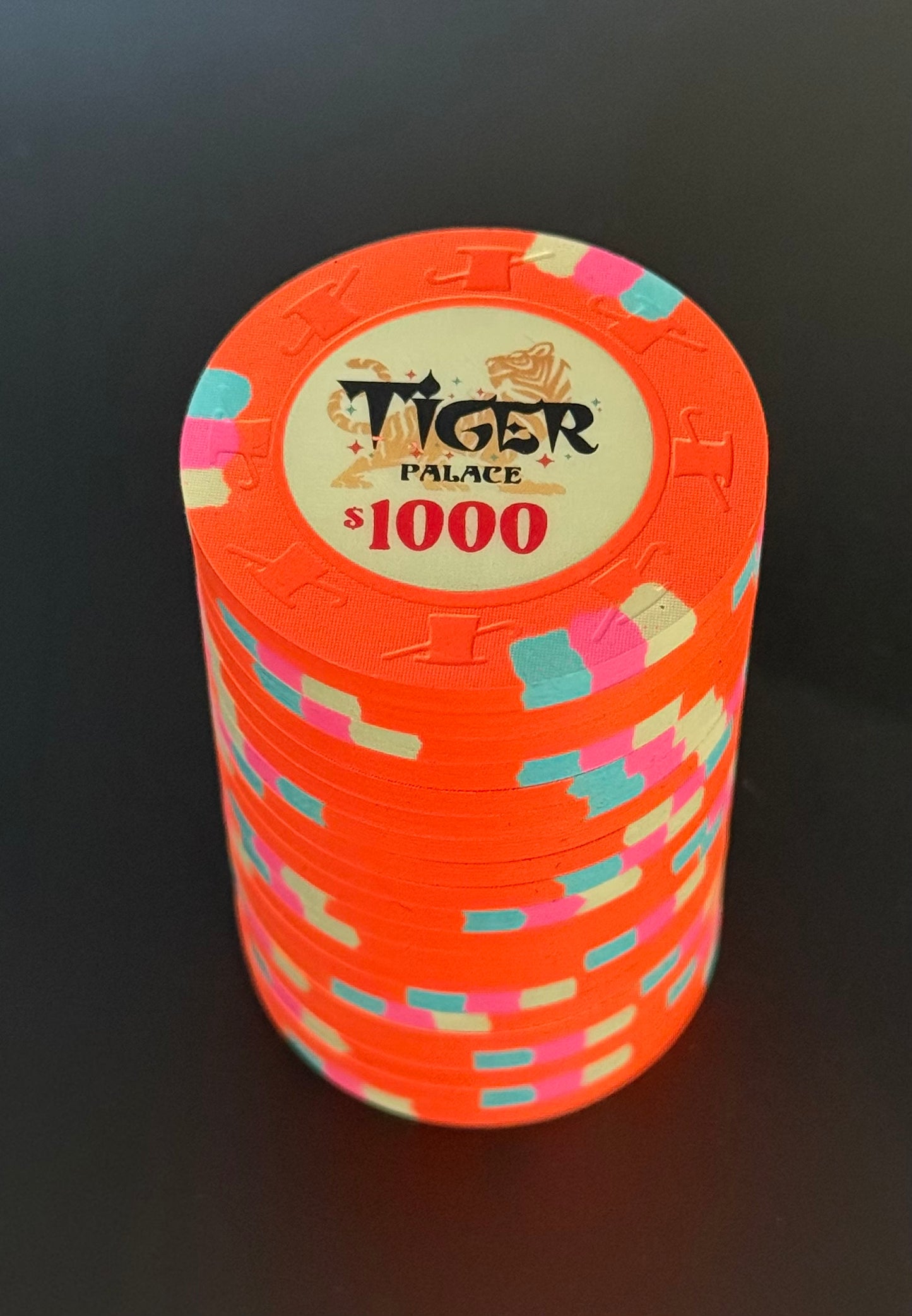 Tiger Palace (Paulson) VIP1 Cash $1,000 chip - Blaze Orange 43mm - One Barrel