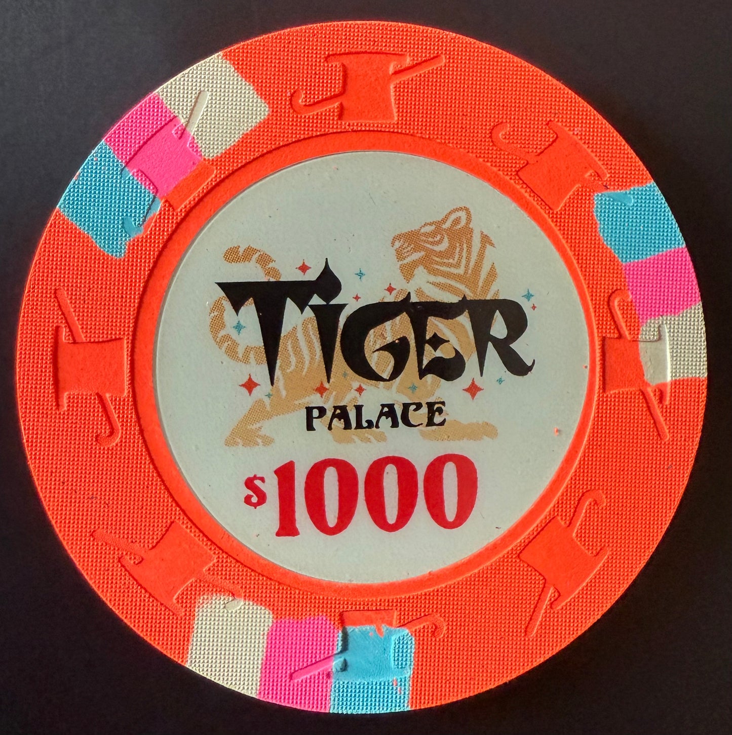 Tiger Palace (Paulson) VIP1 Cash $1,000 chip - Blaze Orange 43mm - One Barrel