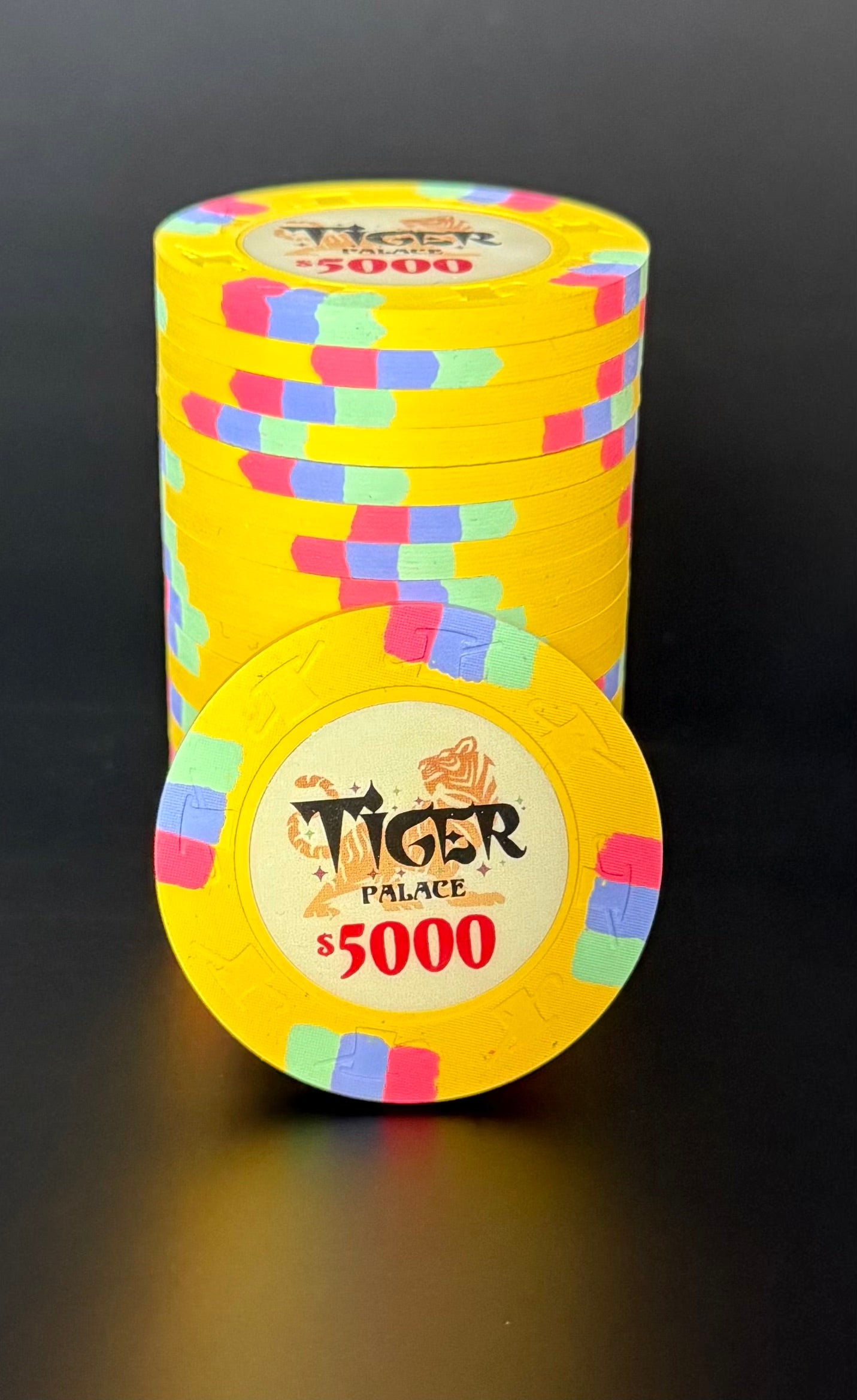 Tiger Palace (Paulson) VIP1 Cash $5,000 chip - Canary Yellow 43mm - One Barrel