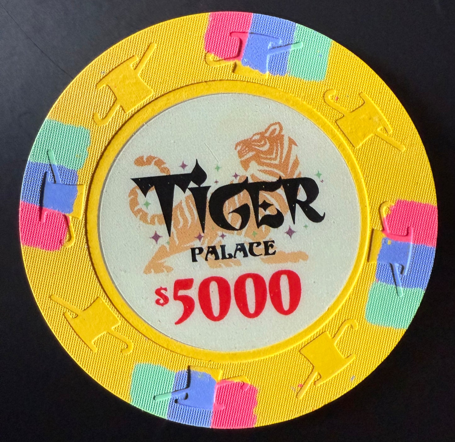 Tiger Palace (Paulson) VIP1 Cash $5,000 chip - Canary Yellow 43mm - One Barrel