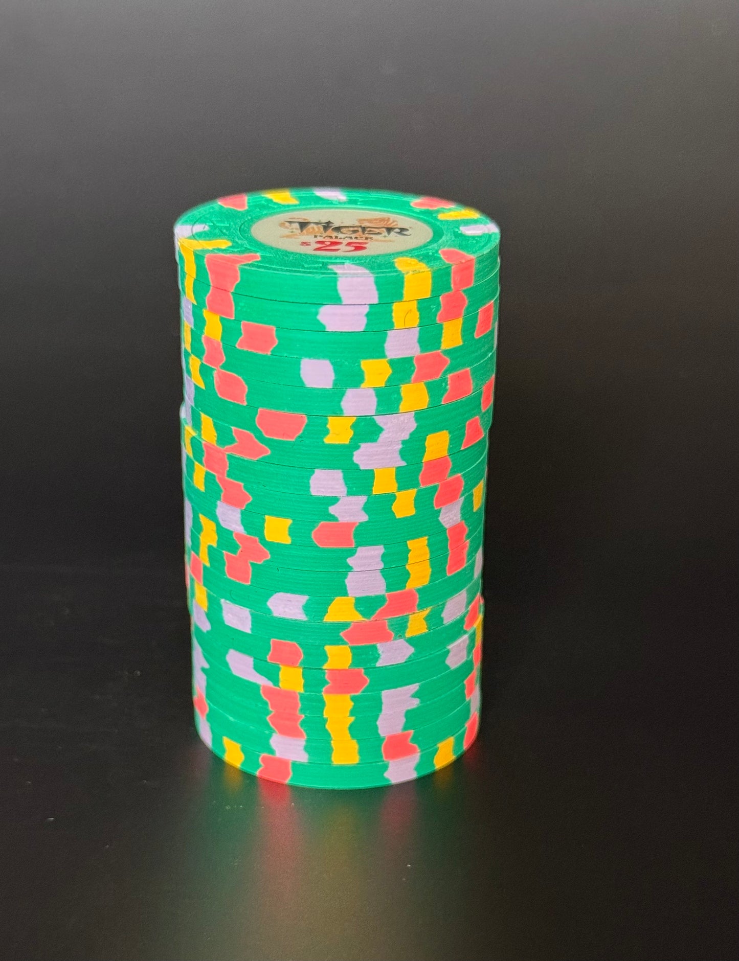 Tiger Palace (Paulson) VIP1 Cash $25 chip - Green (Indian Blue) 39mm - One Barrel