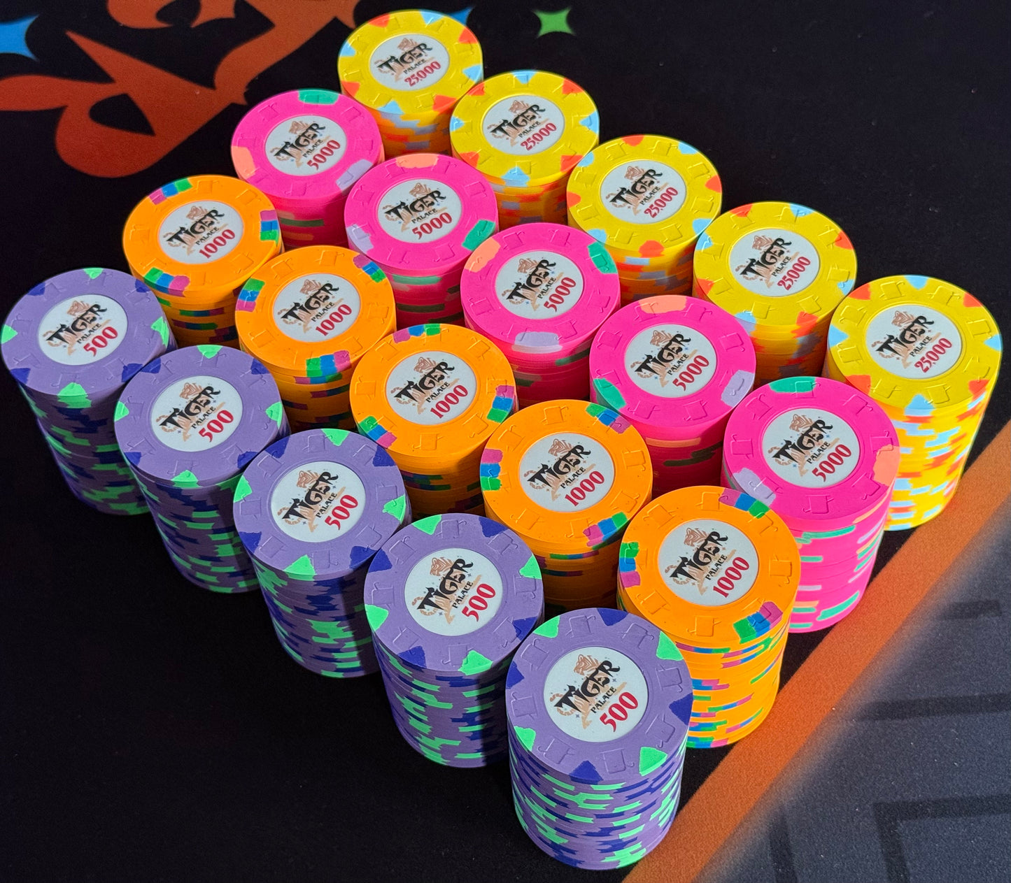 Tiger Palace (Paulson) Tournament Set - 48mm 'Fat Hat' T500-based Tournament Set, 400 Chips