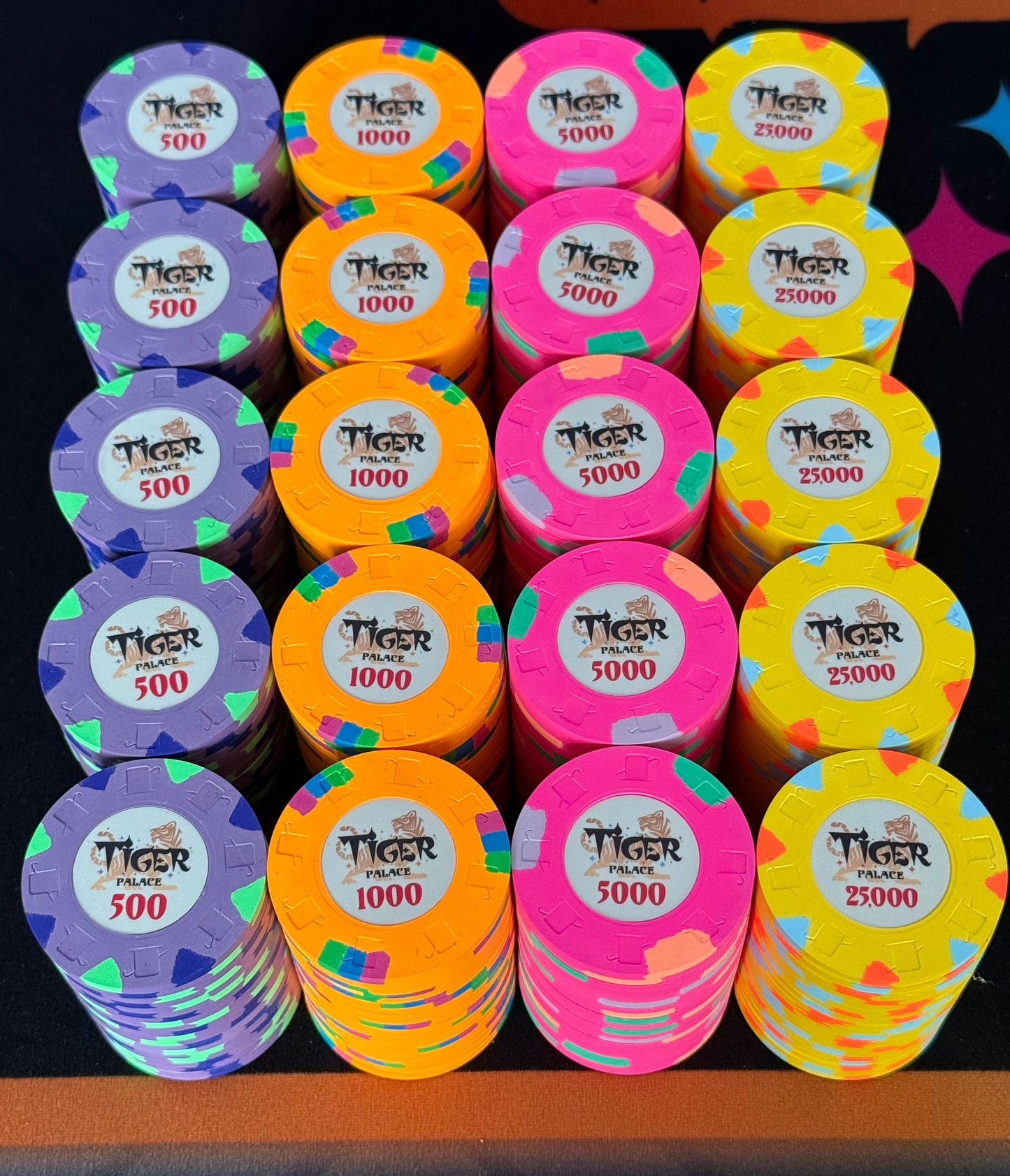 Tiger Palace (Paulson) Tournament Set - 48mm 'Fat Hat' T500-based Tournament Set, 400 Chips