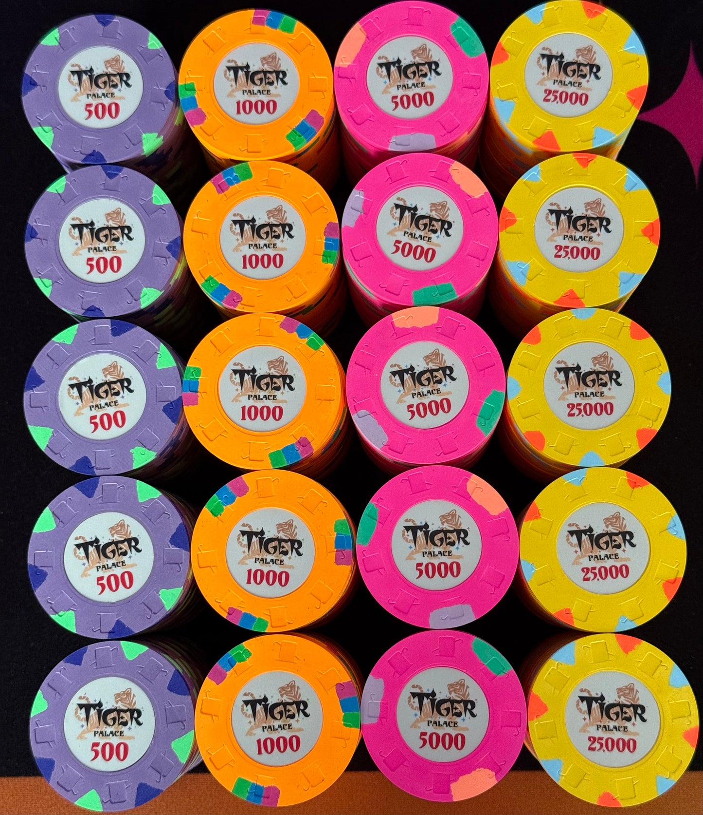 Tiger Palace (Paulson) Tournament Set - 48mm 'Fat Hat' T500-based Tournament Set, 400 Chips