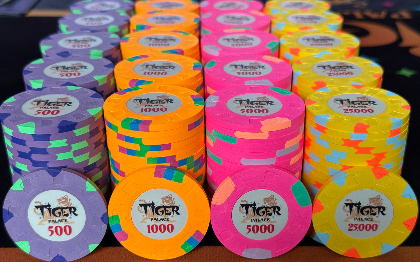 Tiger Palace (Paulson) Tournament Set - 48mm 'Fat Hat' T500-based Tournament Set, 400 Chips
