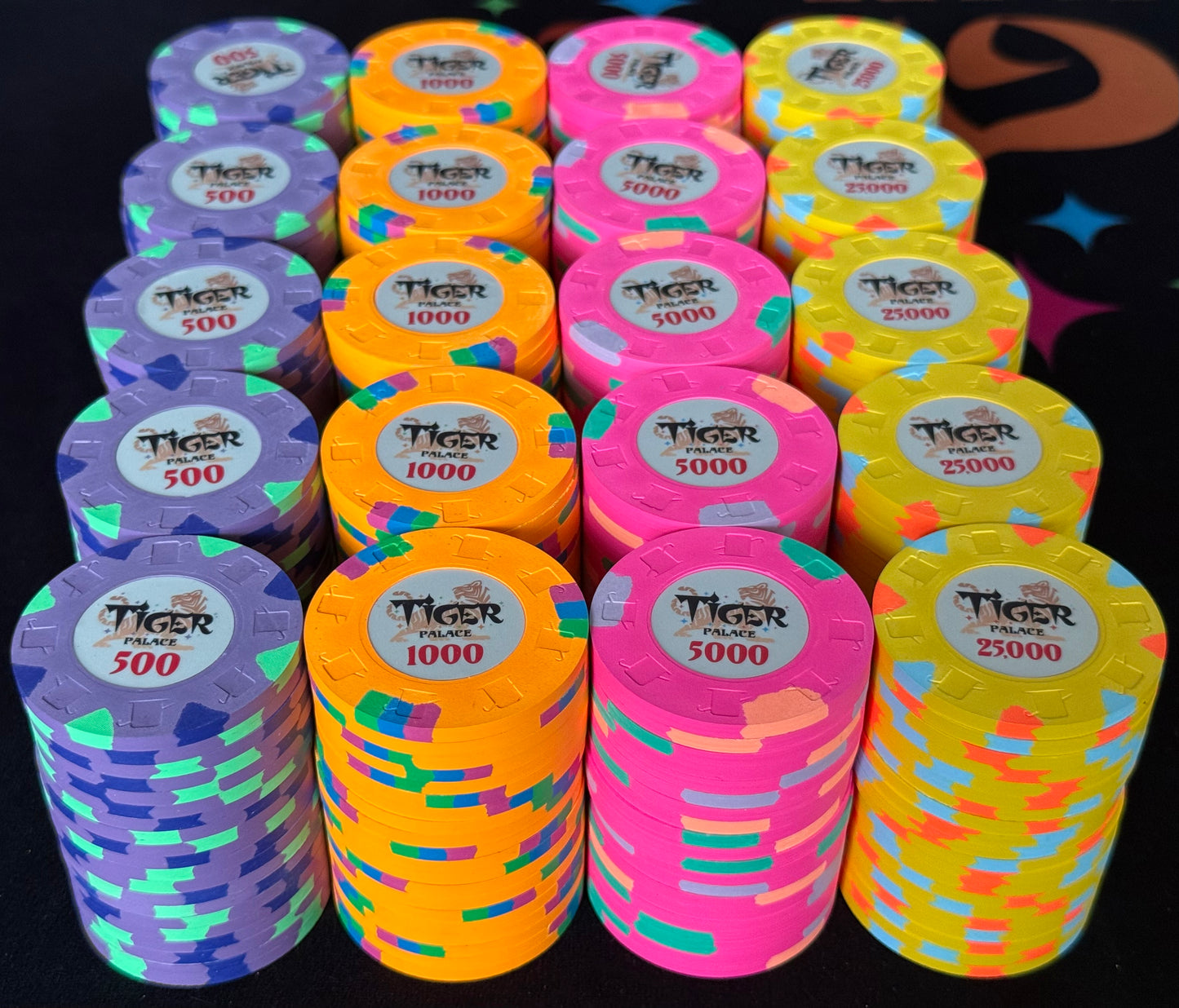 Tiger Palace (Paulson) Tournament Set - 48mm 'Fat Hat' T500-based Tournament Set, 400 Chips