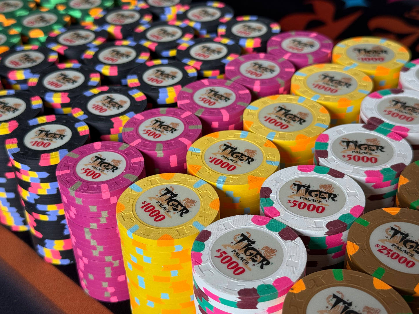 Tiger Palace (Paulson) Cash Set: VIP2 $25/$50 to $50/$100+ 'Vegas' set - 1000 chips