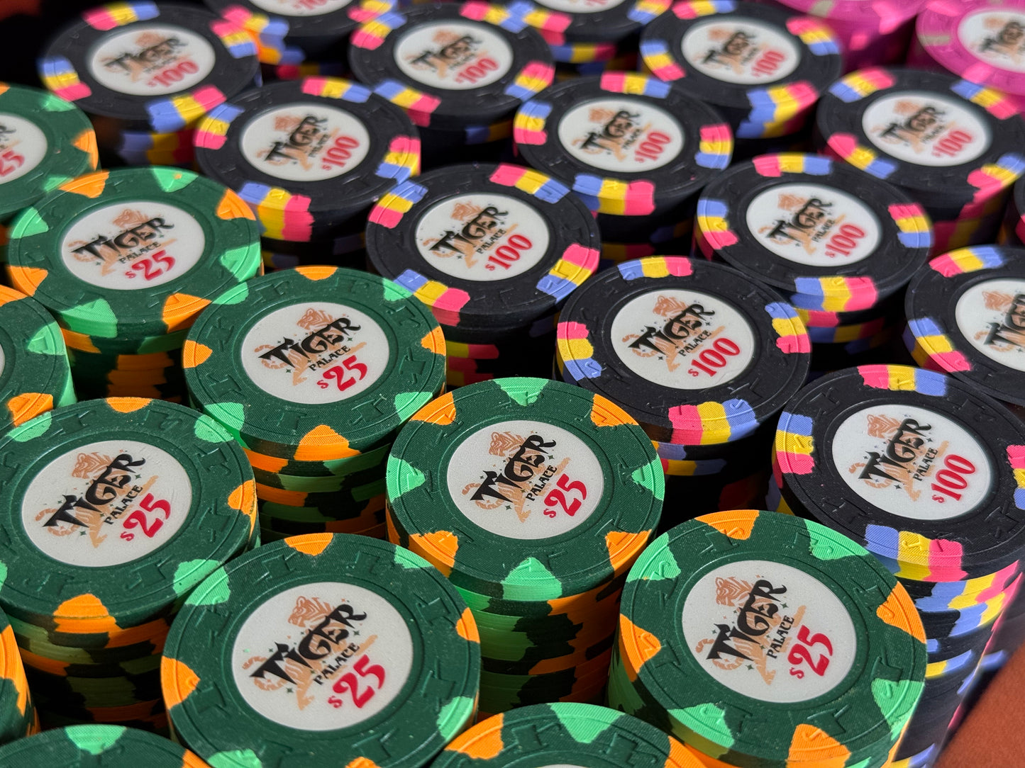 Tiger Palace (Paulson) Cash Set: VIP2 $25/$50 to $50/$100+ 'Vegas' set - 1000 chips