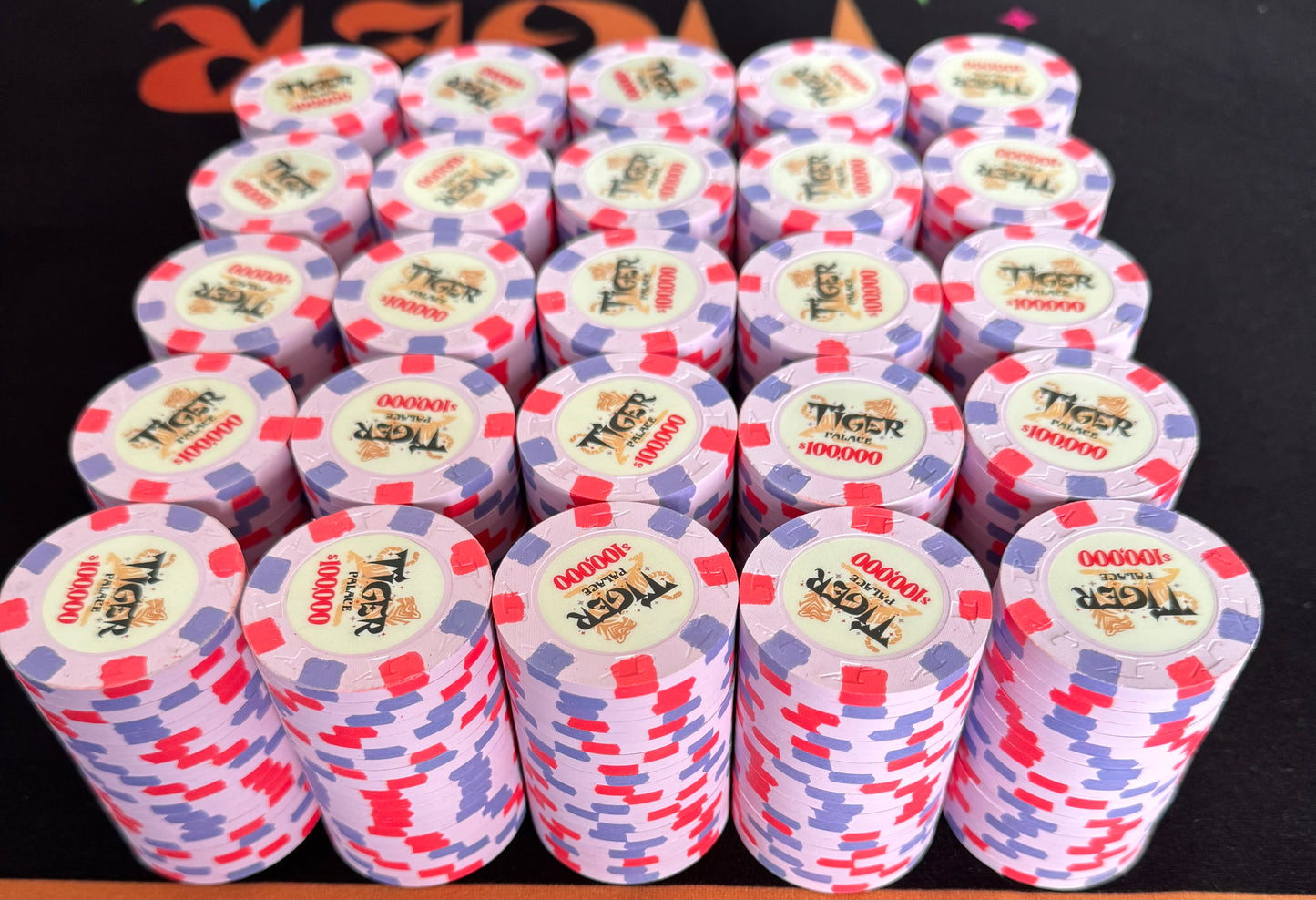 Tiger Palace (Paulson) Misc Cash $100,000 chip - Hawaii Flower - 43mm - One Barrel