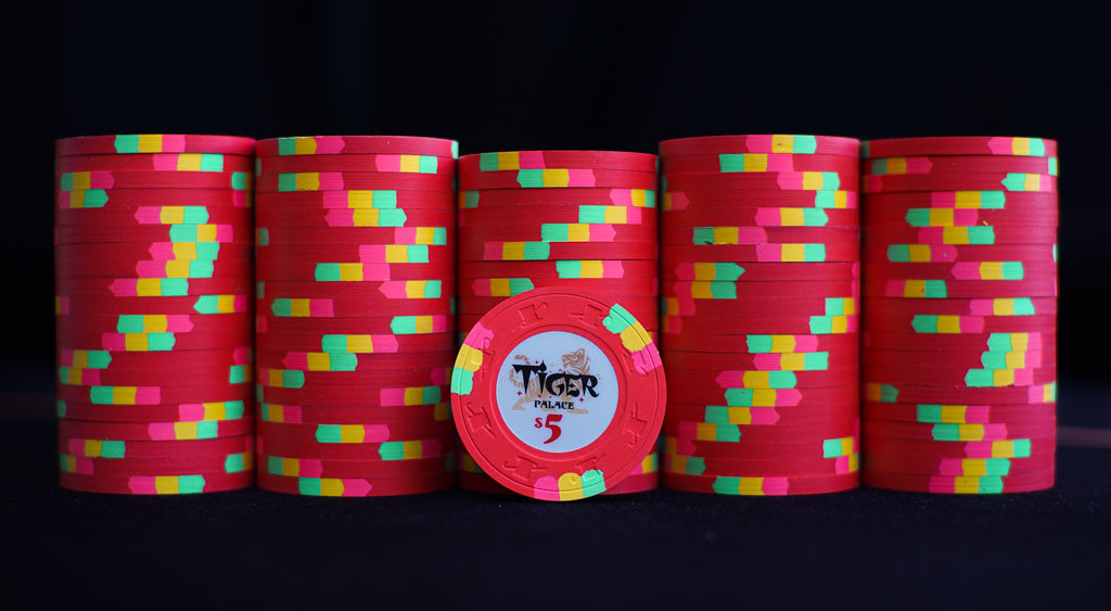 Tiger Palace (Paulson) Primary Cash $5 chip - Red 39mm - One Barrel