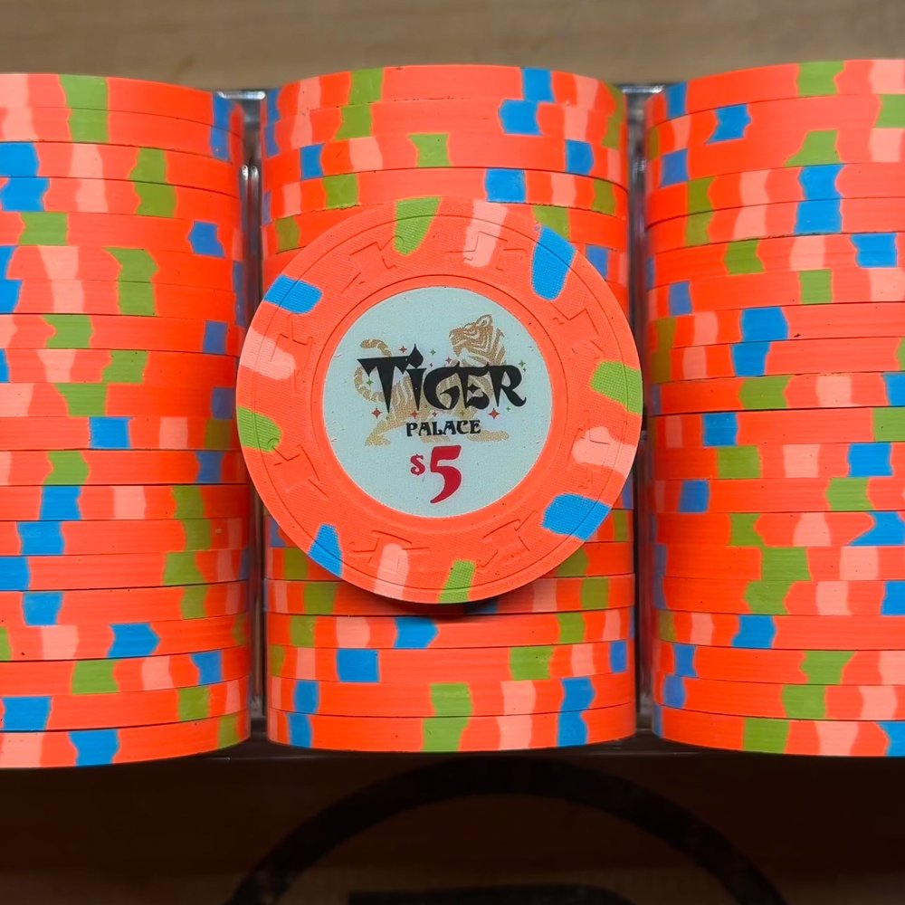 Tiger Palace (Paulson) VIP2 Cash $5 chip - Blaze Orange 39mm - One Barrel