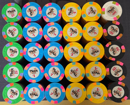 Tiger Palace (Paulson) relabeled $0.25/$0.50 Cash Set (cali colors, green fracs)- 600 Chips