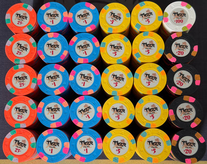 Tiger Palace (Paulson) relabeled $0.25/$0.50 Cash Set (cali colors, orange fracs) - 600 Chips