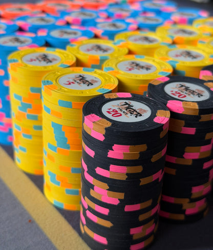 Tiger Palace (Paulson) relabeled $0.25/$0.50 Cash Set (cali colors, orange fracs) - 600 Chips