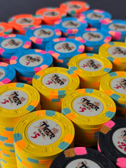 Tiger Palace (Paulson) relabeled $0.25/$0.50 Cash Set (cali colors, orange fracs) - 600 Chips