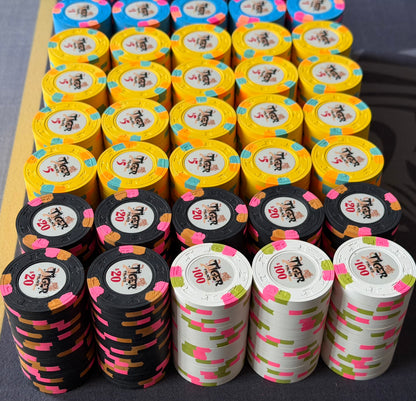 Tiger Palace (Paulson) relabeled $1/$2 Cash Set (cali colors, black $20s) - 800 Chips