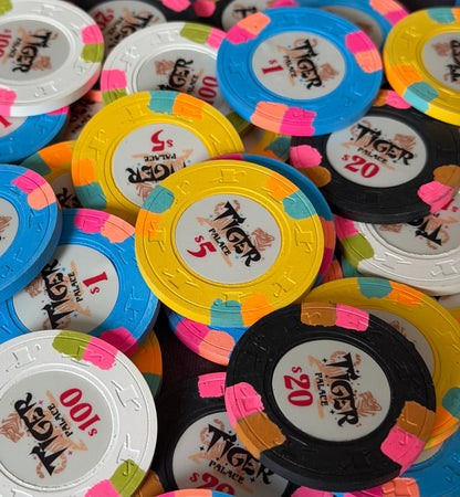 Tiger Palace (Paulson) relabeled $1/$2 Cash Set (cali colors, black $20s) - 800 Chips