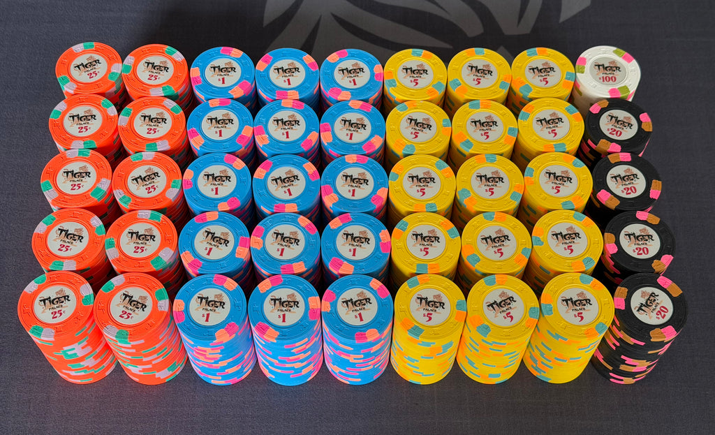 Tiger Palace (Paulson) relabeled $0.25/$0.50 Cash Set (cali colors, orange fracs) - 900 Chips