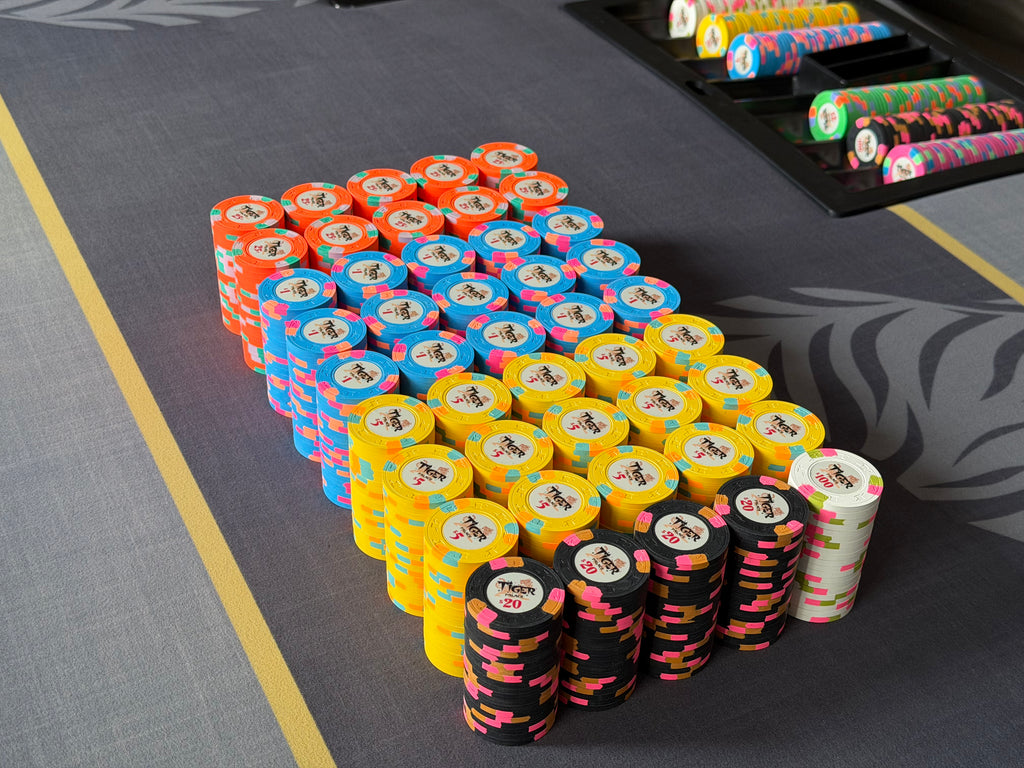 Tiger Palace (Paulson) relabeled $0.25/$0.50 Cash Set (cali colors, orange fracs) - 900 Chips