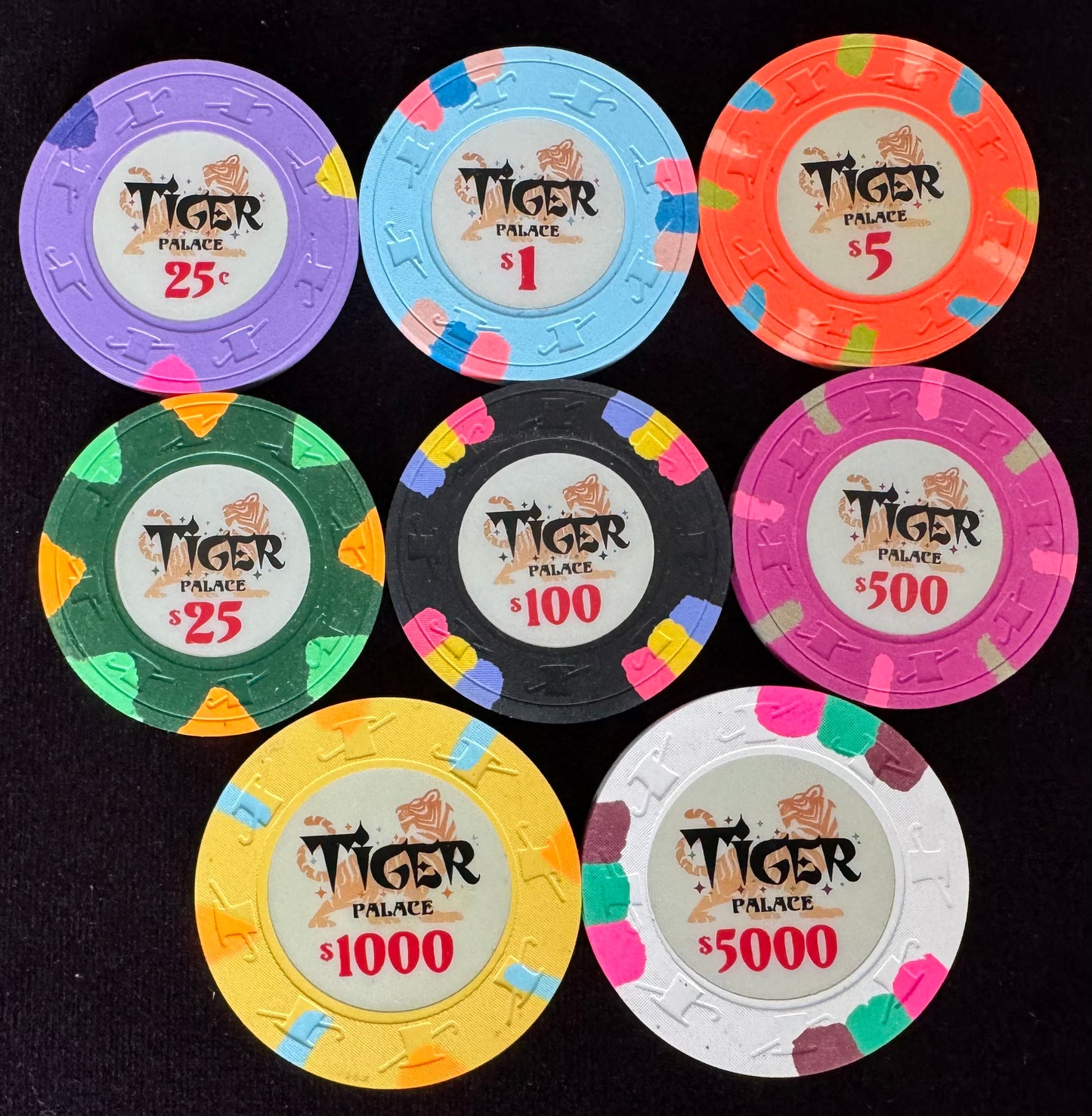 Tiger Palace (Paulson) Sample Set - VIP2 Cash 39/43mm (8 chips)