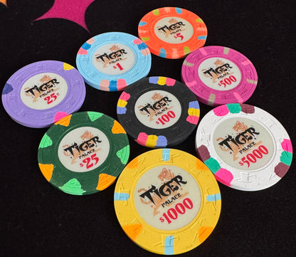 Tiger Palace (Paulson) Sample Set - VIP2 Cash 39/43mm (8 chips)