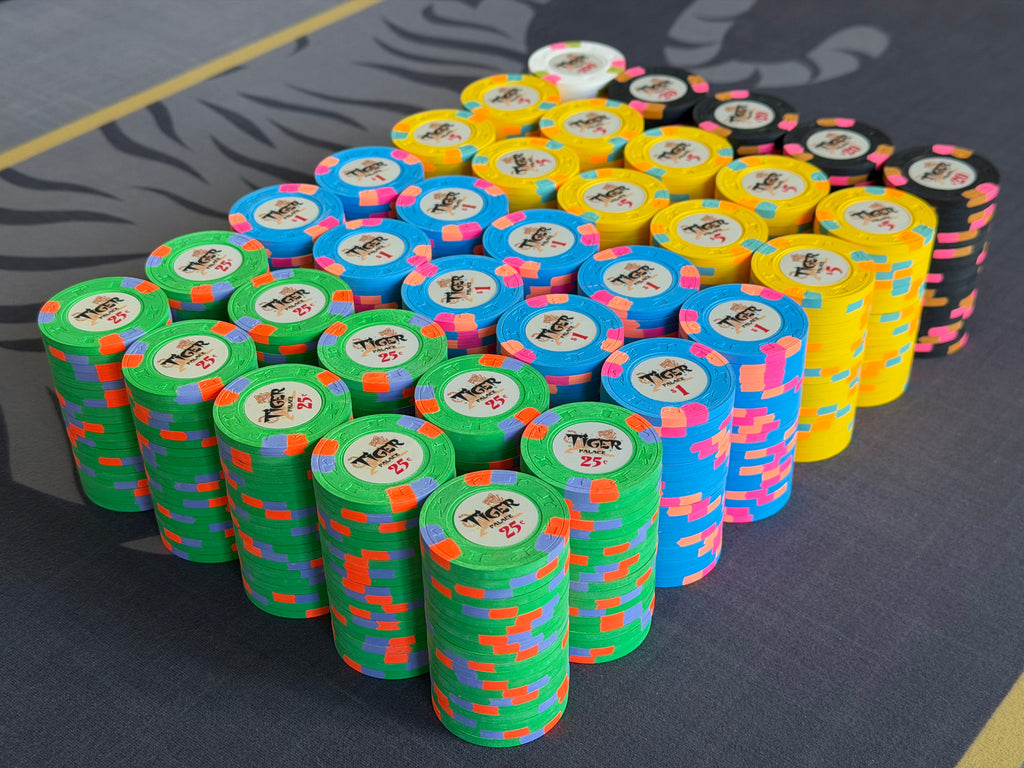 Tiger Palace (Paulson) relabeled $0.25/$0.50 Cash Set (cali colors, green fracs)- 700 Chips