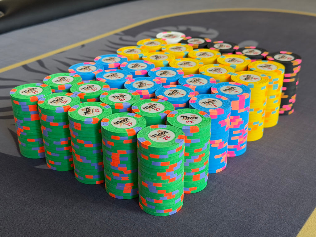 Tiger Palace (Paulson) relabeled $0.25/$0.50 Cash Set (cali colors, green fracs)- 700 Chips
