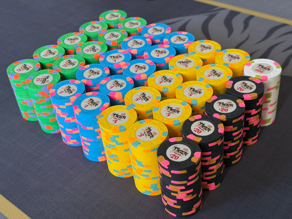 Tiger Palace (Paulson) relabeled $0.25/$0.50 Cash Set (cali colors, green fracs)- 700 Chips
