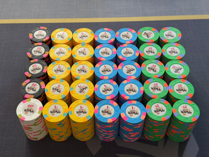 Tiger Palace (Paulson) relabeled $0.25/$0.50 Cash Set (cali colors, green fracs)- 700 Chips