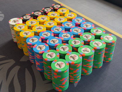 Tiger Palace (Paulson) relabeled $0.25/$0.50 Cash Set (cali colors, green fracs)- 700 Chips
