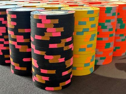 Tiger Palace (Paulson) relabeled $1/$2 Cash Set (Vegas colors, blaze orange $5s, yellow $20s) - 600 Chips (Copy)