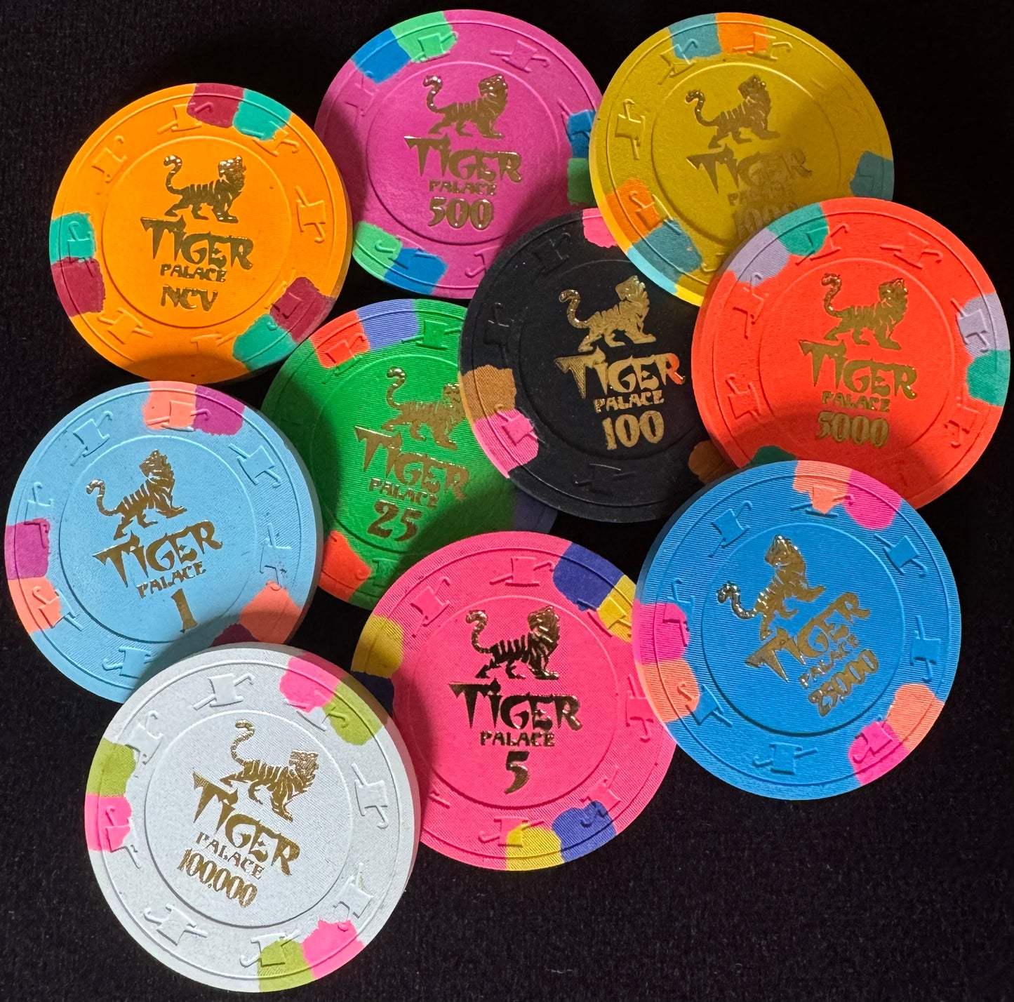 Tiger Palace (Paulson) Sample Set - Hot Stamp Tournament 39mm (10 chips)