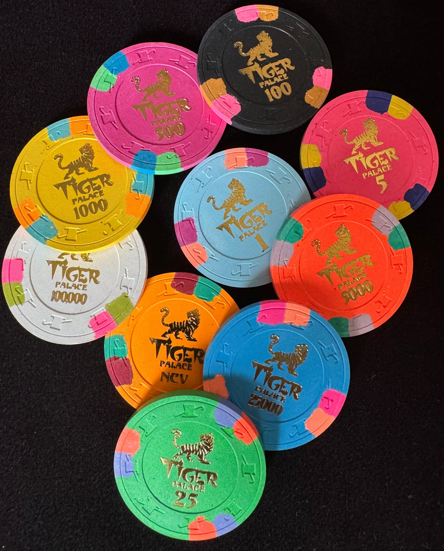 Tiger Palace (Paulson) Sample Set - Hot Stamp Tournament 39mm (10 chips)