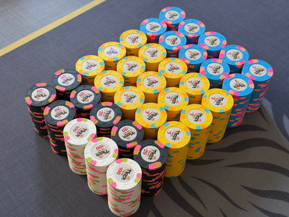 Tiger Palace (Paulson) relabeled $1/$2 Cash Set (cali colors, black $20s) - 700 Chips