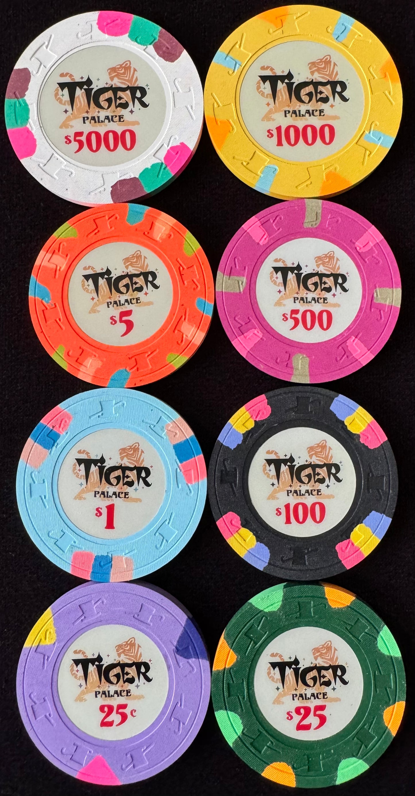 Tiger Palace (Paulson) Sample Set - VIP2 Cash 39/43mm (8 chips)