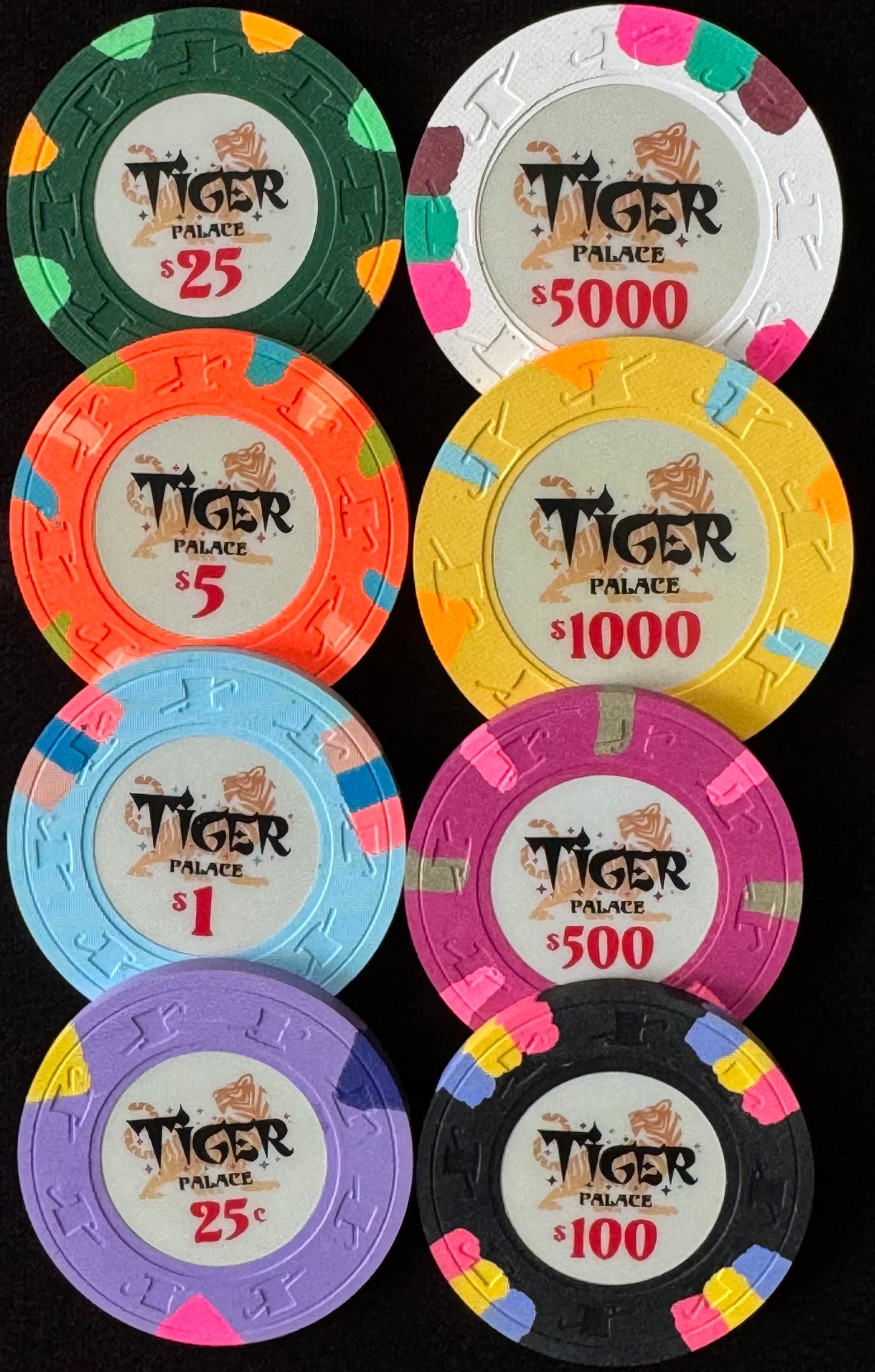 Tiger Palace (Paulson) Sample Set - VIP2 Cash 39/43mm (8 chips)