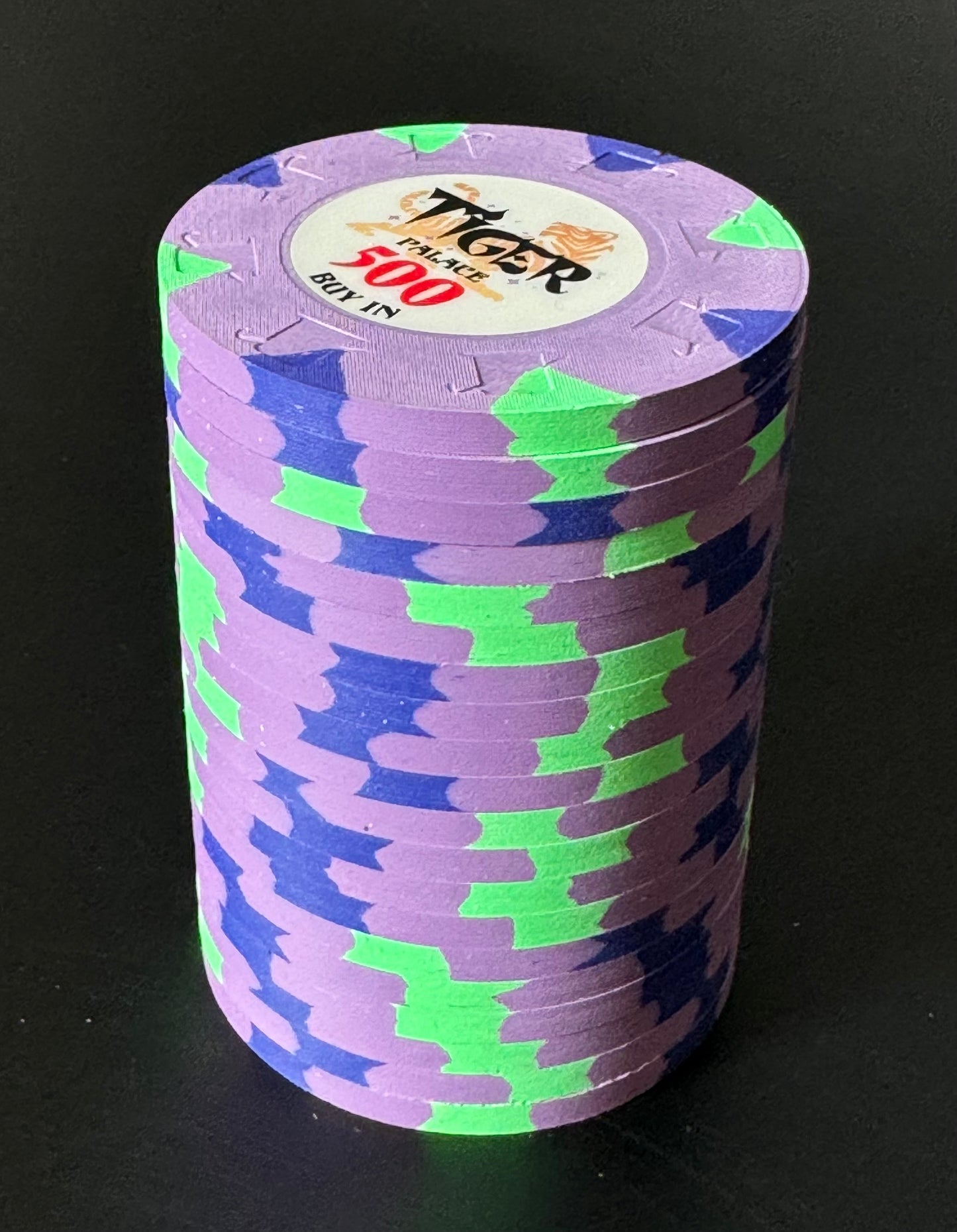 Tiger Palace (Paulson) 48mm '500' Denom Buy-in chip - Lilac - ONE Barrel